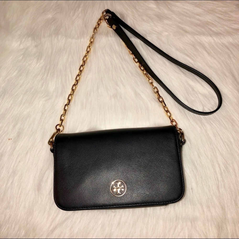 Tory Burch black and gold chain crossbody bag
